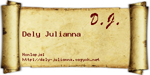 Dely Julianna névjegykártya